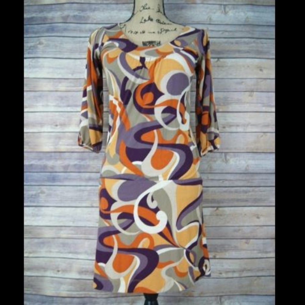 BCBG MAXAZRIA Drop Waist Geometric Dress